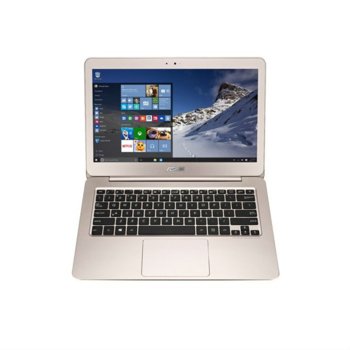 Лаптоп 13.3" (33.78 cm) Asus ZenBook UX305FA-FC129T (златист), дву-ядрен Broadwell Intel Core M-5Y10 0.8/2GHz, FULL HD LED Display (micro HDMI), 4GB, 256GB SSD, 3x USB3.0, Windows 10, 1.2kg | JAR Computers 13.3 Asus ZenBook UX305FA-FC129T