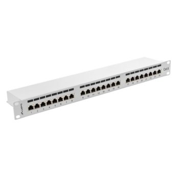 Пач панел Lanberg PPS6-1024-S, 24x порта, 19", 1U, Cat.6, Shielded, IDC T568A/T568B, сив | JAR Computers Lanberg PPS6-1024-S