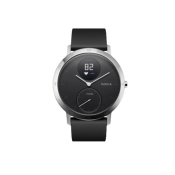 Смарт часовник Nokia Steel HR, 40mm, измерване на крачки и пулс, до 25 дни време за работа, черен | JAR Computers Nokia HWA03-40BLACK-ALL-INTER