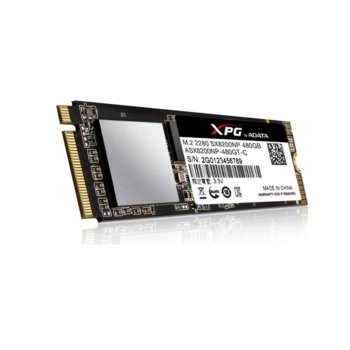 Памет SSD 480GB Adata XPG SX8200, PCIe Gen3 x4 NVMe, M.2(2280), скорост на четене 3200MB/s, скорост на запис 1700MB/s | JAR Computers SSD 480GB Adata XPG SX8200 ASX8200NP-480GT-C