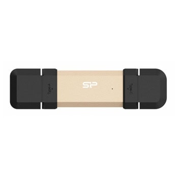 Памет SSD 1TB, Silicon Power UC3S72 Gold, USB-A + USB-C, скорост на четене до 1050MB/s, скорост на запис до 850MB/s, | JAR Computers Памет SSD 1TB, Silicon Power UC3S72 Gold
