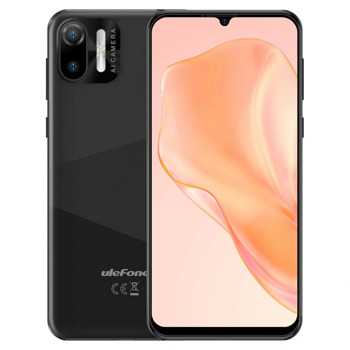 Смартфон Ulefone Note 6P (черен), поддържа 2 SIM карти, 6.1" (15.49 cm) LCD дисплей, осемядрен Unisoc SC9863A 4x1.6 GHz & 4x1.2 GHz, 2GB RAM, 32GB Flash памет(+microSD слот), 8.0 & 5.0 Mpix камери, Android, 155g | JAR Computers Ulefone Note 6P 2/32GB Black