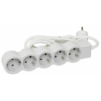 Разклонител Legrand 6 945 63, 5 гнезда, IP20, IK04 устойчивост на удар, 3 m, бял | JAR Computers Разклонител Legrand 694563