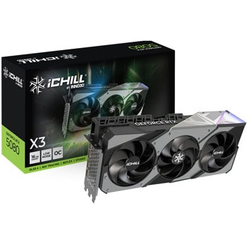 Видео карта Nvidia GF RTX 5080, 16GB, Inno3D iCHILL X3, PCI-E 5.0, GDDR7, 256-bit, DisplayPort, HDMI | JAR Computers Inno3D GeForce RTX 5080 iCHILL X3 C50803-16D7X-176