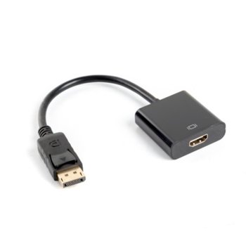 Преходник Lanberg AD-0009-BK, от DisplayPort(м) към HDMI(ж), черен | JAR Computers Lanberg AD-0009-BK
