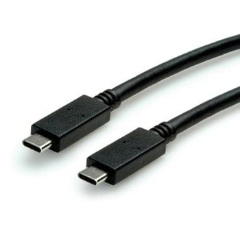 Кабел Roline S3521, USB 3.1 type C към USB 3.1 type C, 1m, черен | JAR Computers Cable USB3.1 C-C 1m PD5A S3521