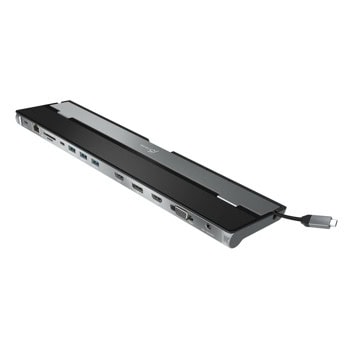 Докинг станция j5create JCD543, от USB-C към 1x USB-C, 3x USB-A, 1x DisplayPort, 2x HDMI, 1x VGA, 1x AUX, 1x RJ45, 1x SD/MicroSD четец, сребриста | JAR Computers Докинг станция j5create JCD543