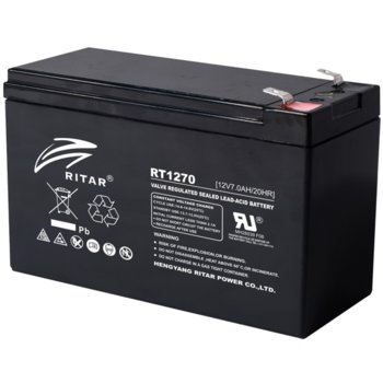 Акумулаторна батерия Ritar Power RT1270, 12V, 7Ah, AGM, Т2 конектори | JAR Computers Ritar Power RT1270
