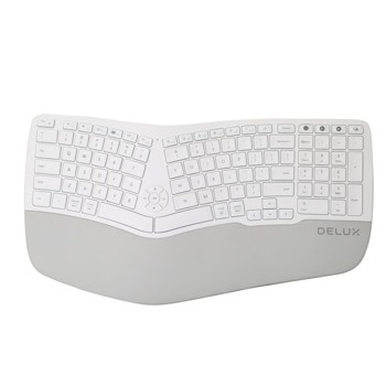 Клавиатура Delux GM902 White, безжична, Bluetooth, ергономичен дизайн, мултимедийни бутони, бяла image