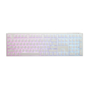 Клавиатура Ducky One 3 Pure White Full Size, жична, гейминг, механична, Hotswap Cherry MX Silver суичове, RGB подсветка, бяла, USB | JAR Computers Ducky One 3 Pure White Full Size Hotswap MX Silver