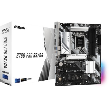 Дънна платка Asrock B760 PRO RS/D4, B760, LGA1700, DDR4, PCI-E 4.0 (DP&HDMI)(CF), 4x SATA3 6.0, 1x Hyper M.2, 1 x USB 3.2 Gen1 Type-C, ATX | JAR Computers Asrock B760 PRO RS/D4