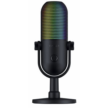Микрофон Razer Seiren V3 Chroma (RZ19-05060100-R3M1), USB, със стойка, 20Нz~20kНz, цифров ограничител на усилване, Razer Chroma RGB подсветка, черен | JAR Computers Razer Seiren V3 Chroma RZ19-05060100-R3M1