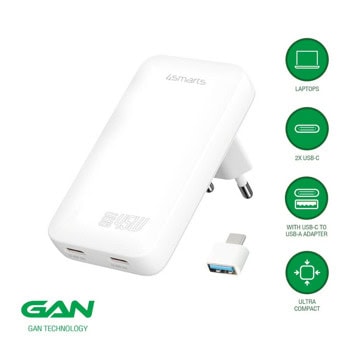 4Smarts GaN FlatPlug Slim Duos 45W White 542045