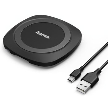 Зарядно у-во Hama Basic 80599, за смартфони, безжично зареждане, USB, сиво | JAR Computers Hama 80599 Basic Induction Charger
