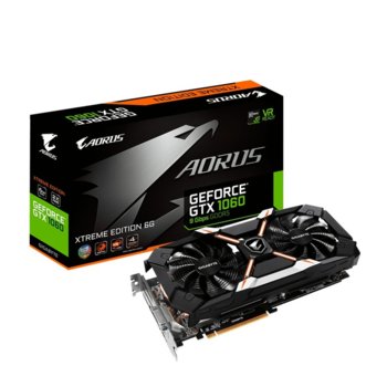 Видео карта GeForce GTX 1060, 6GB, Gigabyte AORUS Xtreme Edition, PCI-E 3.0, GDDR5, 192-bit, DisplayPort, HDMI, DVI | JAR Computers Gigabyte AORUS Xtreme Edition (GV-N1060AORUS X-6GD