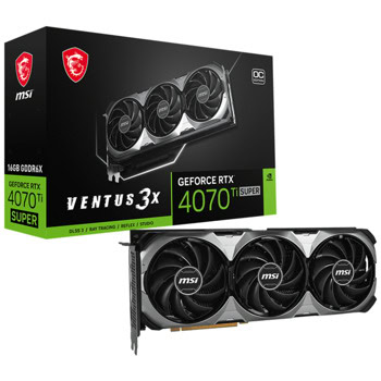 Видео карта Nvidia GF RTX 4070 Ti Super, 16GB, MSI Ventus 3X, OC, PCI-E 4.0, GDDR6X, 256-bit, DisplayPort, HDMI | JAR Computers MSI GF RTX 4070 Ti Super Ventus 3X OC 912-V513-614