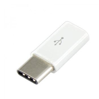 Преходник Sbox AD.USB-C-W, от USB Type C(м) към USB Micro B(ж), бял | JAR Computers Sbox AD.USB-C-W USB Micro B(ж) към USB Type C(м)