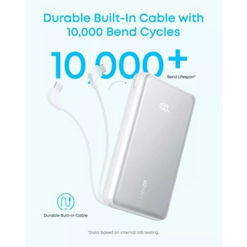 anker zolo, 20000mah, 22.5w, qc + pd, white