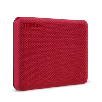 Твърд диск 1TB, Toshiba Canvio Advance, червен, външен, 2.5" (6.35 cm), USB 3.2 Gen 1 | JAR Computers Toshiba 1TB Canvio Advance Red