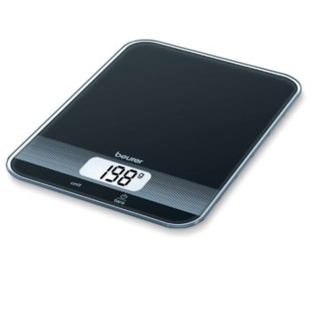 Кухненски кантар Beurer KS 19 black kitchen scale, дигитален, до 5kg, LCD дисплей, с включена батерия, черен | JAR Computers KS 19 black 70404_BEU
