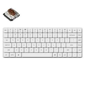 Клавиатура Keychron K3 White Pro QMK/VIA (K3P-Q3), механична, Hot-Swappable Gateron Low Profile Brown суичове, безжична, гейминг, RGB подсветка, бяла, USB, Bluetooth | JAR Computers Keychron K3 Pro White QMK/VIA K3P-Q3