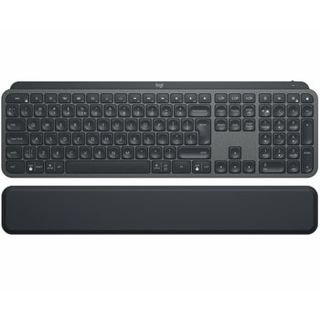 Клавиатура Logitech MX Keys Plus Advanced Wireless, безжична, с подложка за ръце, черна, Bluetooth, USB-C image