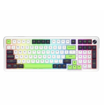 Клавиатура Redragon Eisa Max, безжична/жична, механична, Mint Mambo суичове, гейминг, RGB подсветка, бяла, Bluetooth, USB, USB-C | JAR Computers Redragon Eisa Max K686WBG-RGB-MAX
