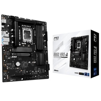 Дънна платка ASROCK B860 PRO-A, B860, LGA1851, DDR5, PCI-E 5.0, (DP&HDMI), 4x SATA 6Gb/s, 3x M.2, 1x USB 3.2 Gen2, 2.5G LAN, ATX | JAR Computers дънна платка asrock b860 pro-a
