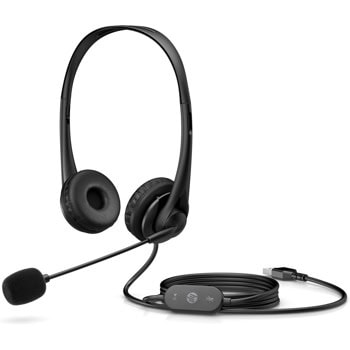 Слушалки HP Stereo USB Headset G2 (428K6AA), микрофон, стерео, черен | JAR Computers Слушалки HP Stereo USB Headset G2