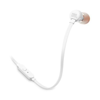 Слушалки JBL T110, микрофон, бели | JAR Computers JBL T110, бели