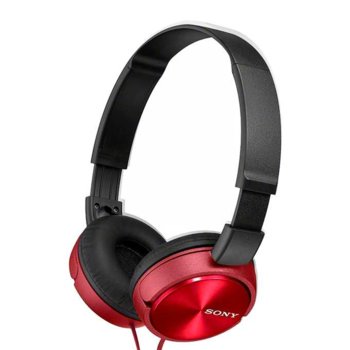 Слушалки Sony MDR-ZX310, 30 mm драйвери, микрофон, червени | JAR Computers Sony Headset MDR-ZX310 red