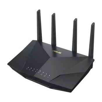 Рутер Asus RT-AX5400, 5400Mbps, 2.4GHz (574 Mbps)/ 5GHz (4804 Mbps), Wireless AX, 4x LAN 10/100/1000Mbps, 1x WAN 10/100/1000Mbps, 1x USB 3.2 Gen 1, 4x външни антени | JAR Computers Asus RT-AX5400 90IG0860-MO3B00