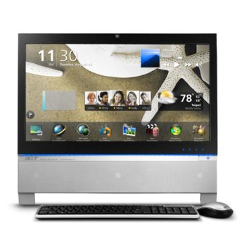 Настолен компютър PC Acer AZ3100, 21.5" (54.61 cm) FULL HD LED, дву-ядрен AMD Athlon™ II X2 220 2.8GHz, 2GB DDR3 RAM, 500GB HDD, DVDRW, клавиатура & мишка, Windows 7 Home Premium 64-bit, 2г. гаранция | JAR Computers ALL IN ONE ACER AZ3100
