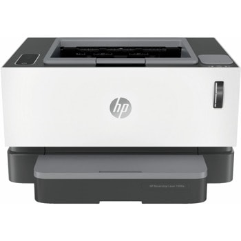 Лазерен принтер HP Neverstop Laser 1000n, монохромен, 600 x 600 dpi, 21 стр/мин, USB, LAN, А4, зареден с тонер за 5000 страници image