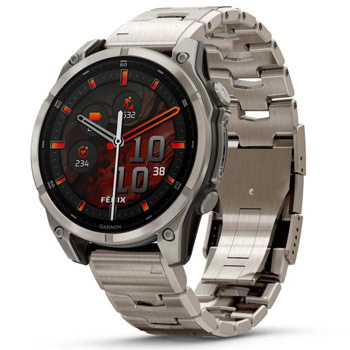 Смарт часовник Garmin fenix 8 47mm (Sapphire/Titanium), 1.4" (3.55cm) AMOLED дисплей, Bluetooth, ANT+, Wi-Fi, GPS, 32GB Flash памет, мониторинг на съня, следене на сърдечния ритъм, 10ATM, до 16 дни време на работа, титаниева каишка, сребрист | JAR Computers Garmin fenix 8 Sapphire/Titanium 010-02904-40