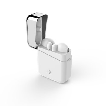 Слушалки MyKronоz ZeBuds, безжични, с докинг кутийка, Bluetooth, до 3 часа работа, бели | JAR Computers MyKronоz ZeBuds бял