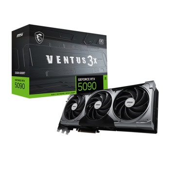 Видео карта Nvidia GF RTX 5090, 32GB, MSI Ventus 3X, OC, PCI-E 5.0, GDDR7, 512-bit, DisplayPort, HDMI | JAR Computers MSI GF RTX 5090 Ventus 3X OC 912-V530-061
