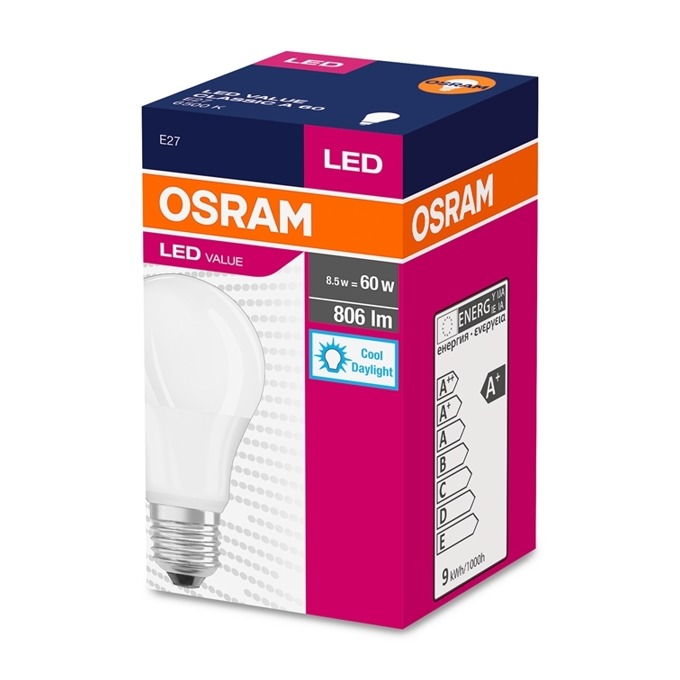 Osram LED E27 9W 230V 806 lm 6500K