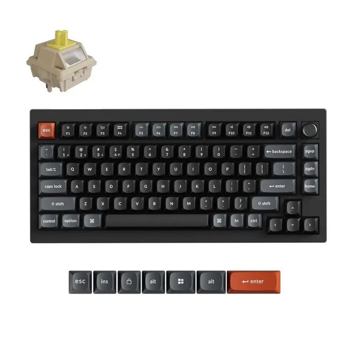 keychron v1 ultra 8k black silk pom switch banana | JAR Computers keychron v1 ultra 8k black silk pom switch banana