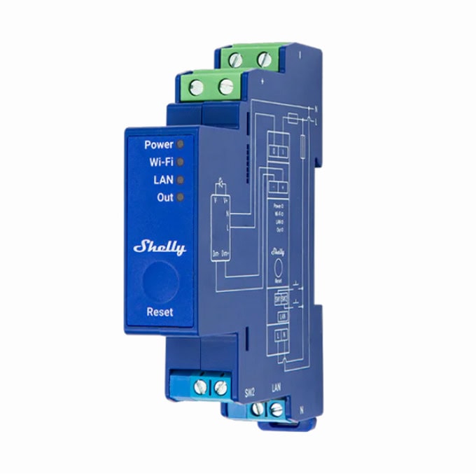Shelly PRO Dimmer 0/1-10V PM SPCC-001PE10EU | JAR Computers Shelly PRO Dimmer 0/1-10V PM SPCC-001PE10EU
