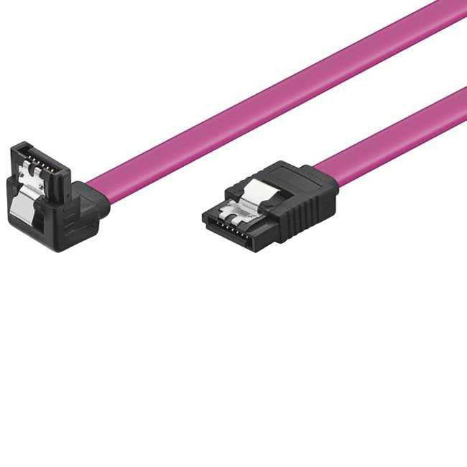 VCom CH302R SATA Cable W/Lock Right Angle 0.45m