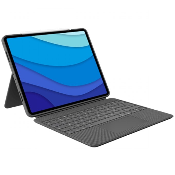 Клавиатура за таблет Logitech Combo Touch Grey (920-010255), съвместима с Apple iPad Pro 11-inch (1st, 2nd, and 3rd generation) с тъчпад, безжична, подсветка, тъмно сива (920-010255)