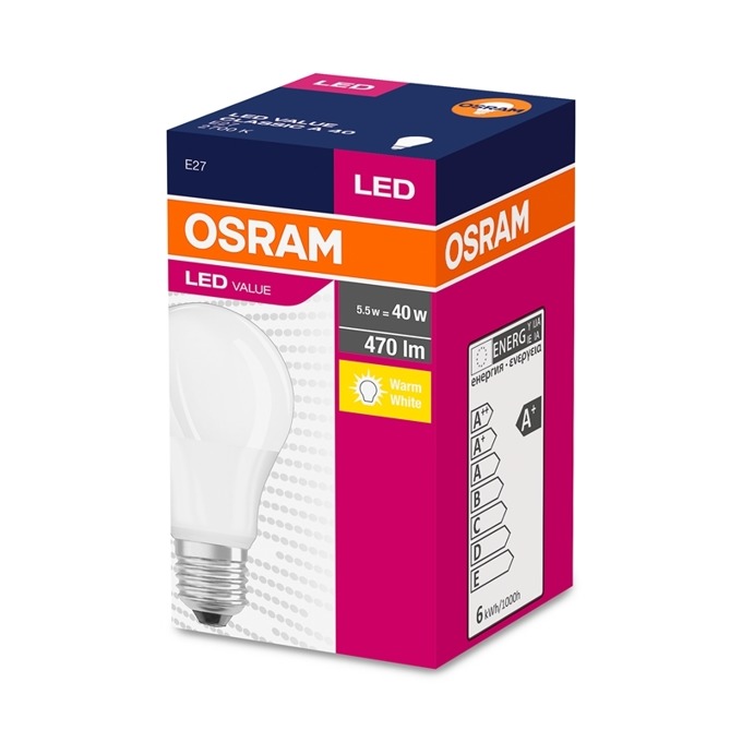 Osram LED E27 6W 230V 470 lm 2700K