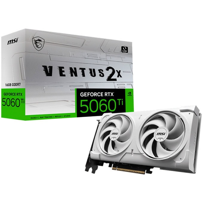 MSI GF RTX 5060 Ti 16GB Ventus 2X White Plus | JAR Computers MSI GF RTX 5060 Ti 16GB Ventus 2X White Plus