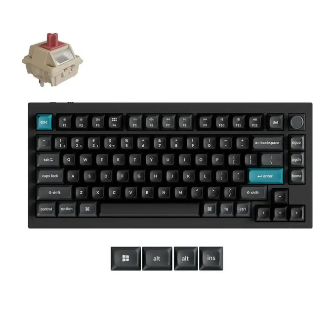 keychron q1 ultra 8k black silk pom switch red | JAR Computers keychron q1 ultra 8k black silk pom switch red