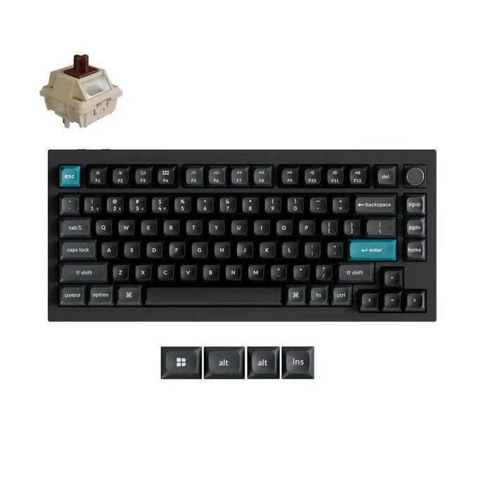 keychron q1 ultra 8k black silk pom switch brown | JAR Computers keychron q1 ultra 8k black silk pom switch brown