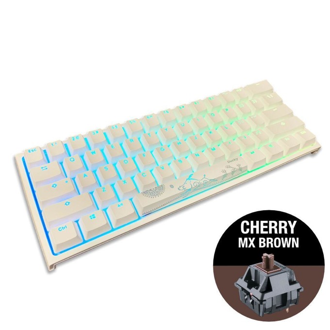 Ducky One 2 Mini V2 White RGB Cherry MX Brown | JAR Computers Ducky One 2 Mini V2 White RGB Cherry MX Brown