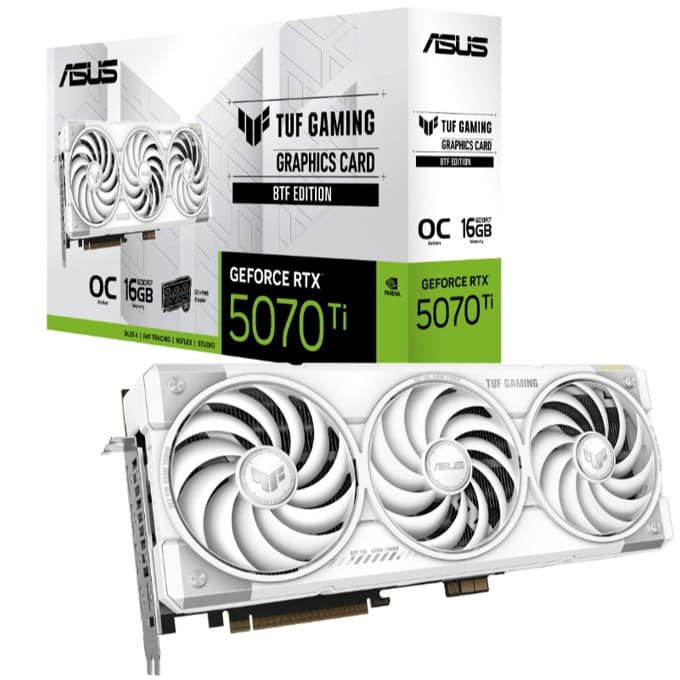 Asus GF RTX 5070 Ti TUF Gaming BTF White OC Editio | JAR Computers Asus GF RTX 5070 Ti TUF Gaming BTF White OC Editio