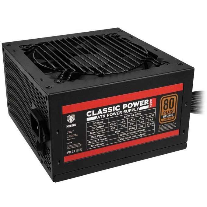Kolink Classic Power 400W 80 PLUS Bronze NEKL-034 | JAR Computers Kolink Classic Power 400W 80 PLUS Bronze NEKL-034