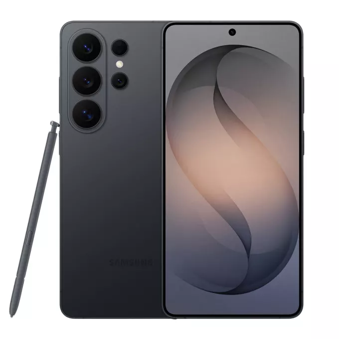 СмартфонSamsungGalaxyS26Ultra(черен),поддържа2SIMкарти,6.9(17.53cm)DynamicLTPOAMOLED2X120Hzдисплей,осемядренSnapdragon8EliteGen54.74GHz,12GBRAM,512GBFlashпамет,200+10+50+50&12Mpixкамери,Android,OneUI